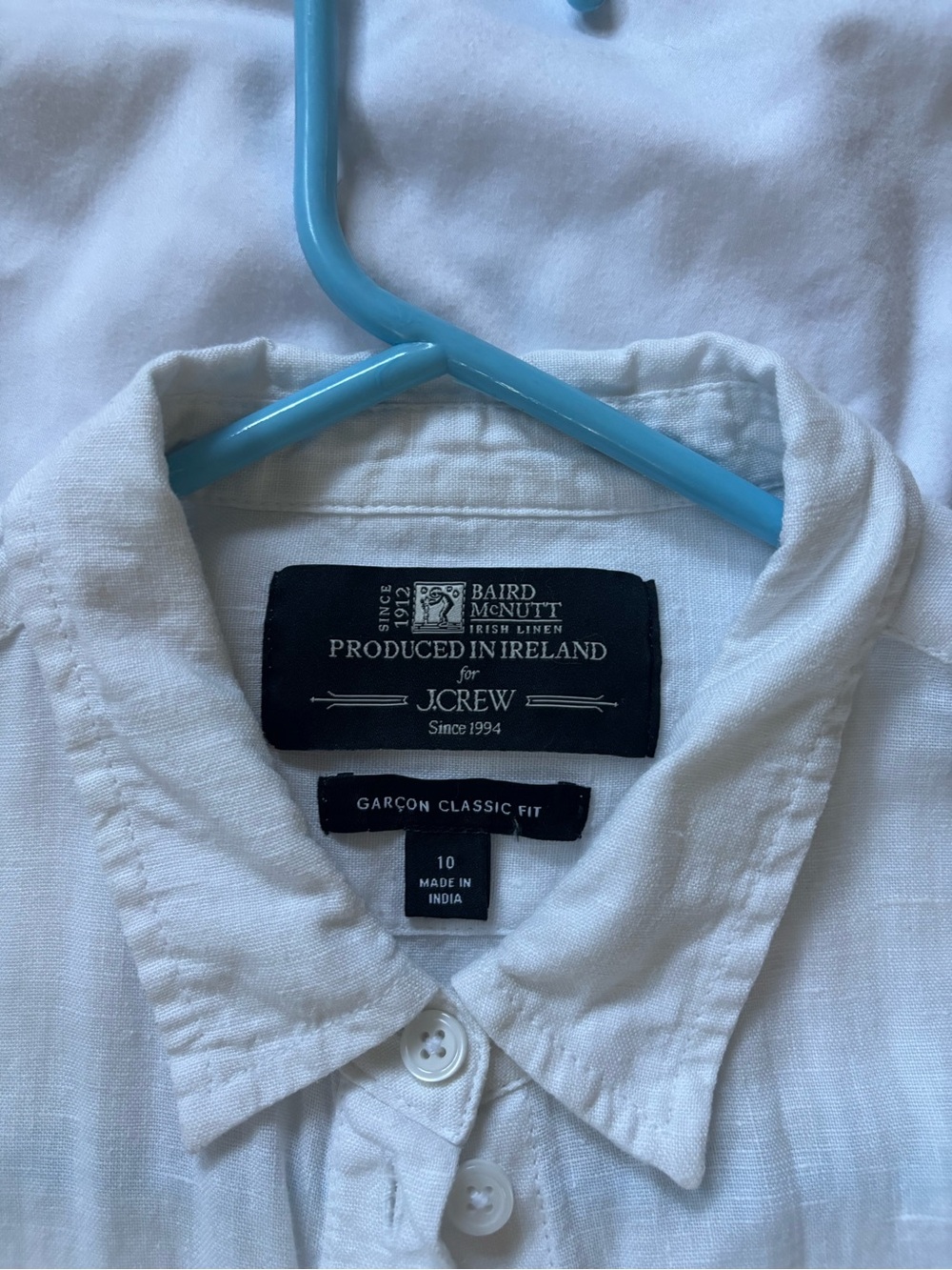 J. Crew White Garçon Classic Fit Linen Button-Down Shirt - Picture 2 of 4